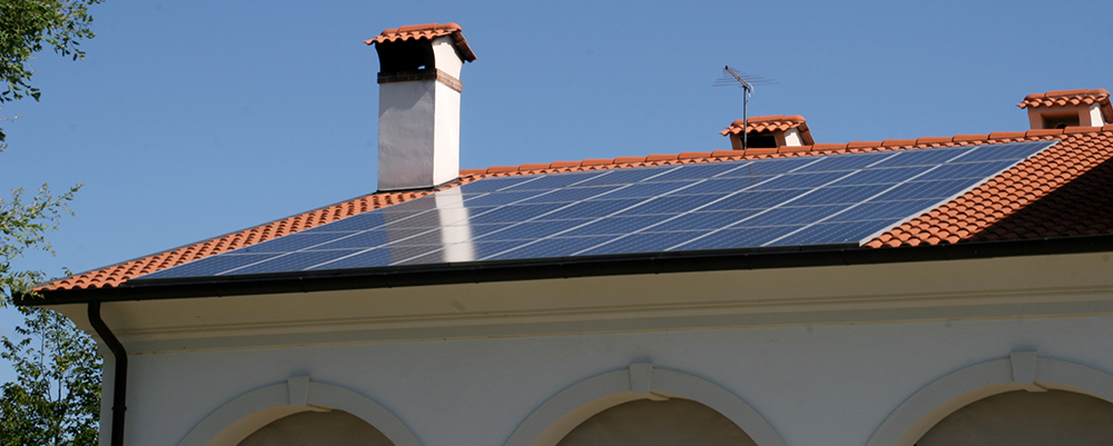 Photovoltaic systems on the roof of a house