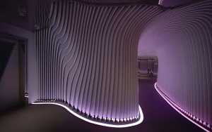 Intérieur V+ Lounge à Hangzhou. L'eau et l'infini deviennent design
