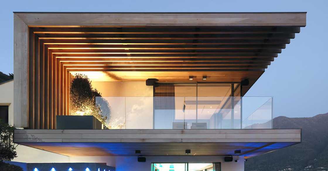 Contemporary architecture with a glass balustrade
