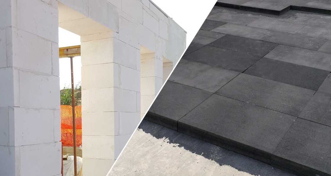 Gasbeton walls and floor insulation with Bacchi glass-cell